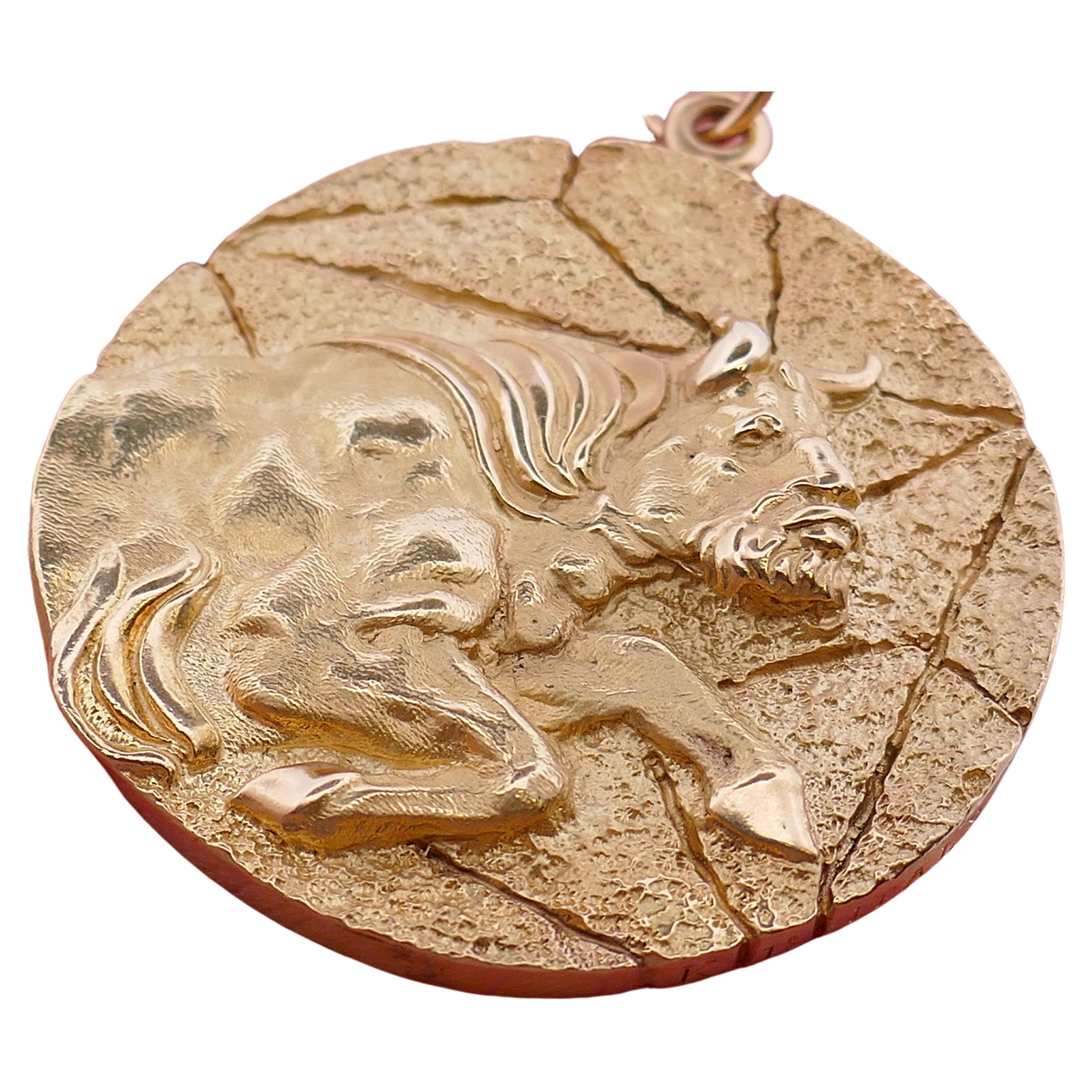 Tiffany & Co. Taurus Gold Pendant Astrological Zodiac 3