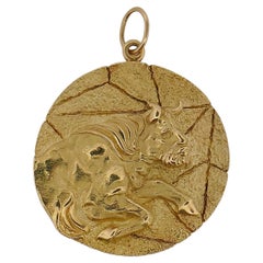 Retro Tiffany & Co. Taurus Gold Pendant Astrological Zodiac