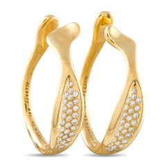 Tiffany & Co T&CO 18K Yellow Gold and Diamond Earrings