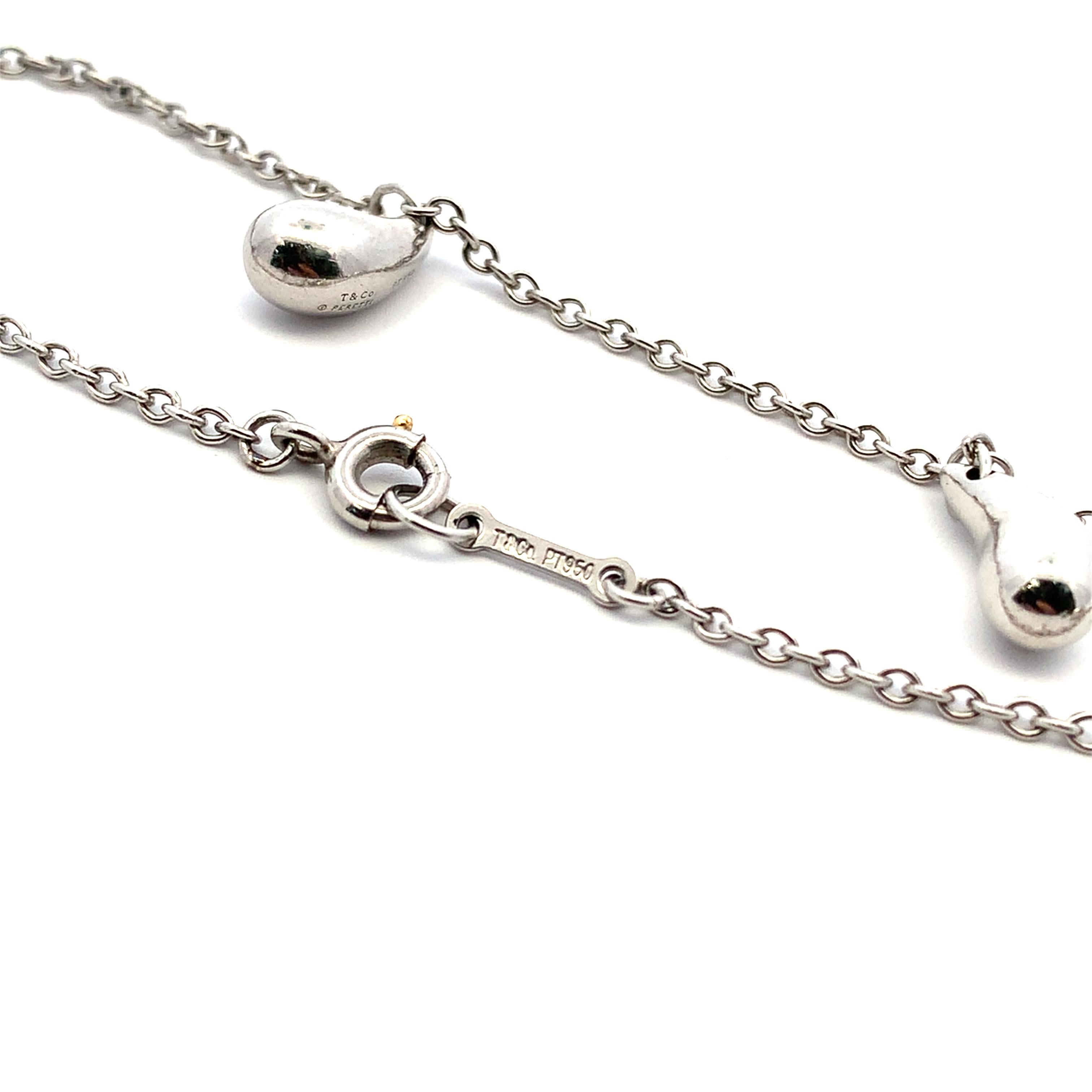 Tiffany & Co, bracelet à chaîne en forme de goutte d'eau, platine en vente 1