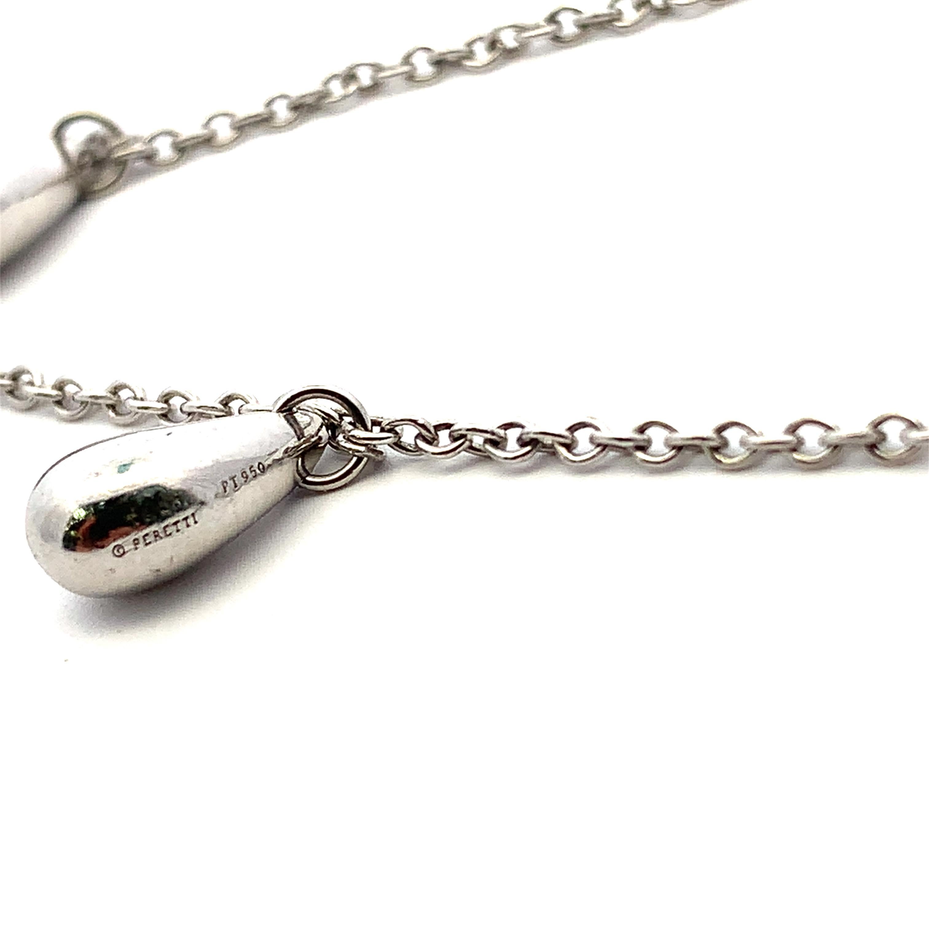 Tiffany & Co, bracelet à chaîne en forme de goutte d'eau, platine en vente 2