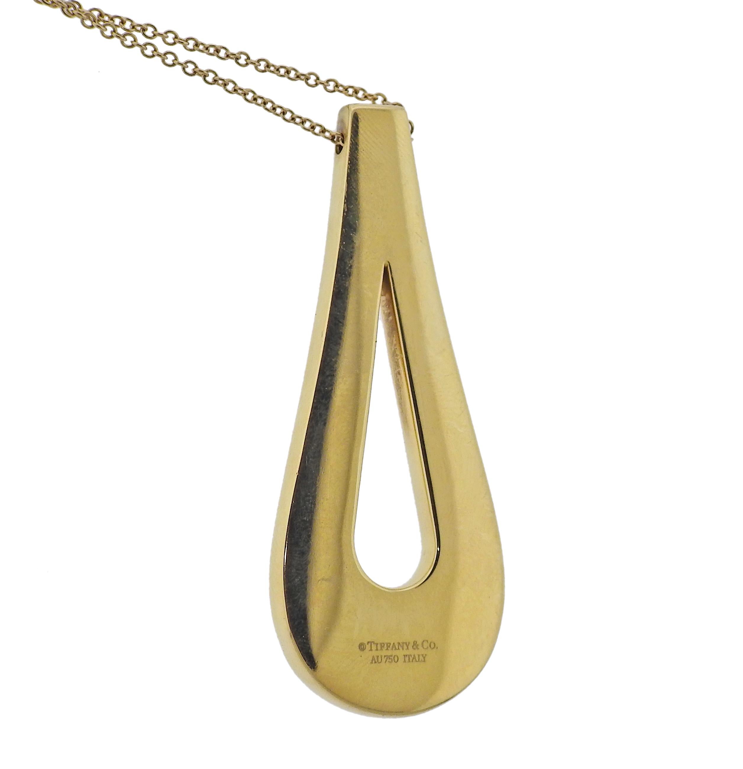 Tiffany & Co Teardrop Gold Pendant Necklace For Sale 1
