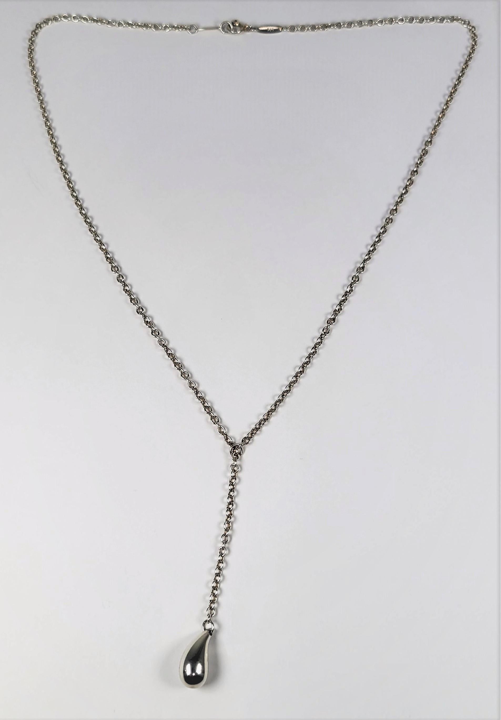Modern Tiffany & Co. Teardrop Lariat Necklace by Elsa Peretti