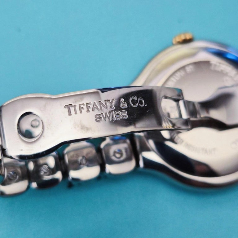 RARE Tiffany & Co. Automatic TESORO 18k Stainless Steel 2-Tone Quartz Watch 36mm Tiffany and Co. Tesoro 18k Gold and Stainless Steel Two-Tone  main image 4