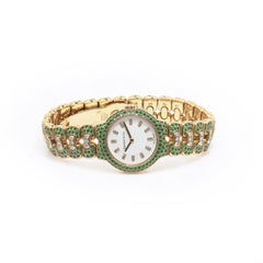 Tiffany & Co. Tesoro 18KT Gold Emerald & Diamond Watch