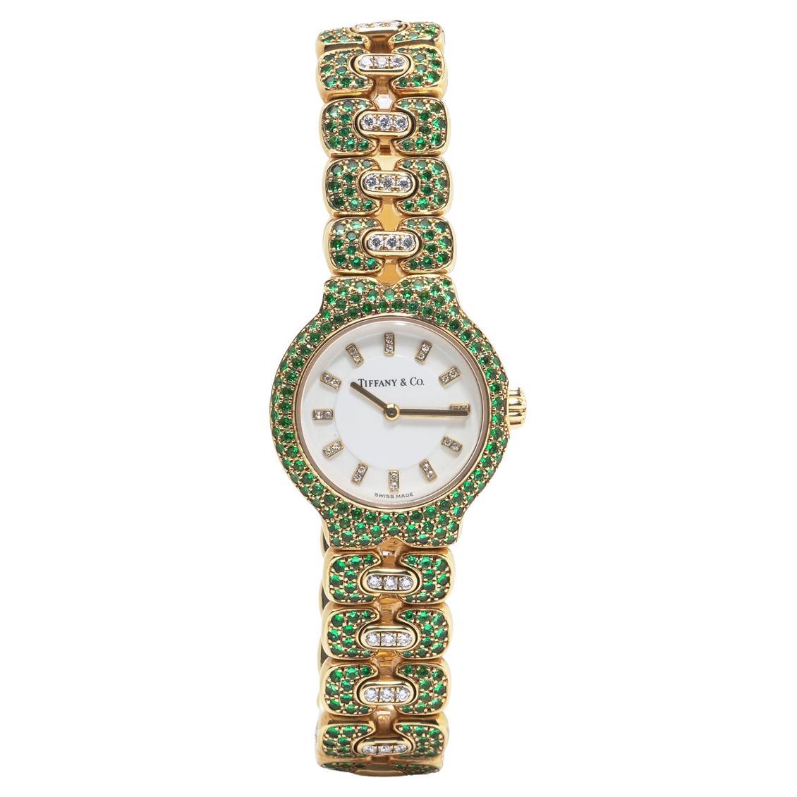 Tiffany 
Co. Reloj Tesoro Oro 18KT Esmeralda y Diamante
