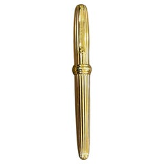 Tiffany & Co Tesoro Executive Fountain Pen Gold Plate 18k Nib w/Case Excellent