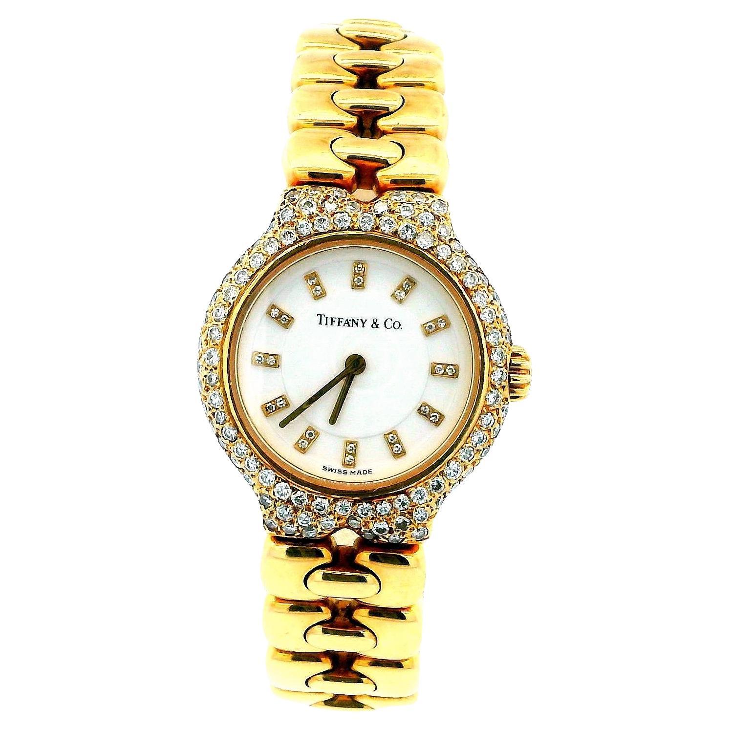Tiffany & Co. Tessoro 18K Yellow Gold & Pave Bezel
