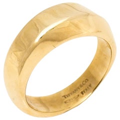 Tiffany & Co. Textured 18K Yellow Gold Band Ring Size 49