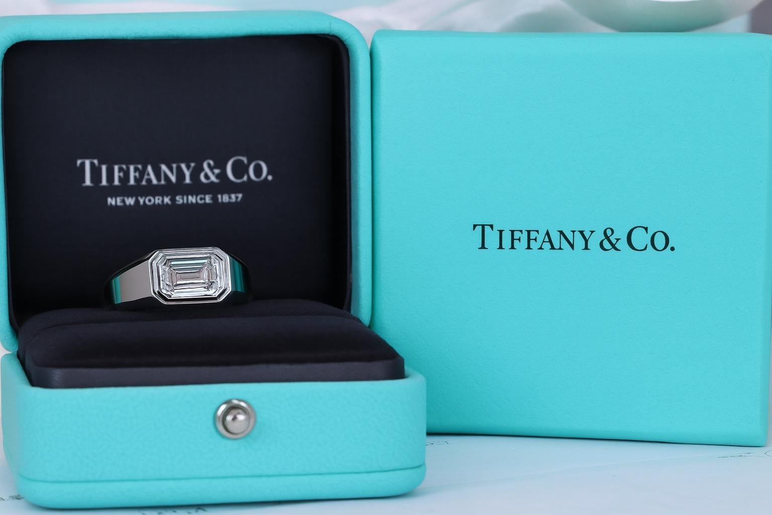 Tiffany & Co. The Charles Platinum Emerald Cut Diamond Engagement Ring

An iconic men’s Tiffany & Co. The Charles engagement ring crafted in platinum, showcasing a stunning emerald cut diamond at its center.

Platinum ring weighing 19.9