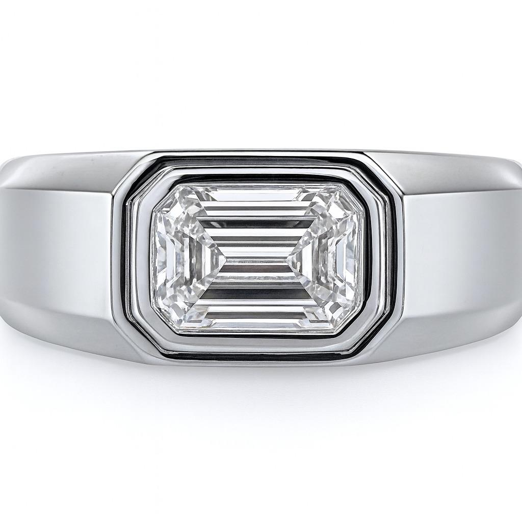 Moderno Tiffany & Co. Anello di fidanzamento con diamante taglio smeraldo in platino Charles Charles in vendita