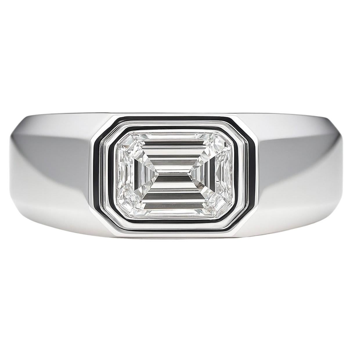 Tiffany & Co. The Charles Platinum Emerald Cut Diamond Engagement Ring For Sale