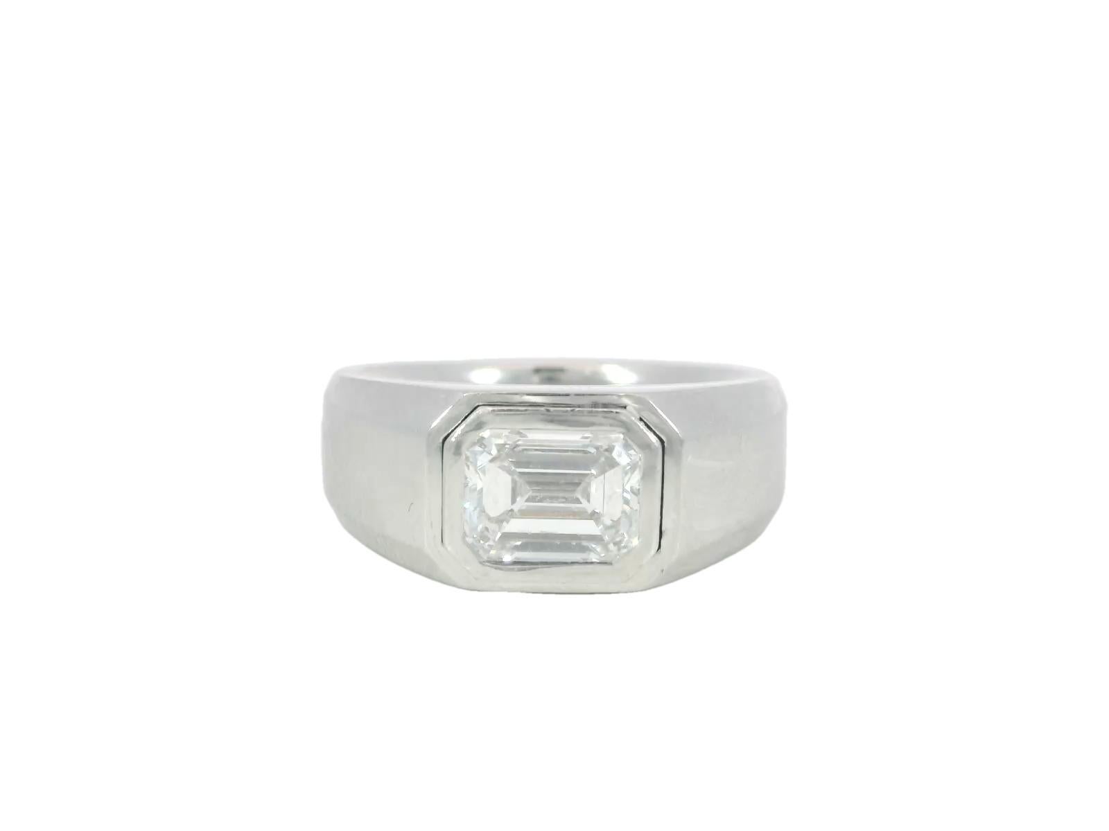 Tiffany & Co. The Charles Setting Men's Engagement Ring Platinum 1.71ct Center 2