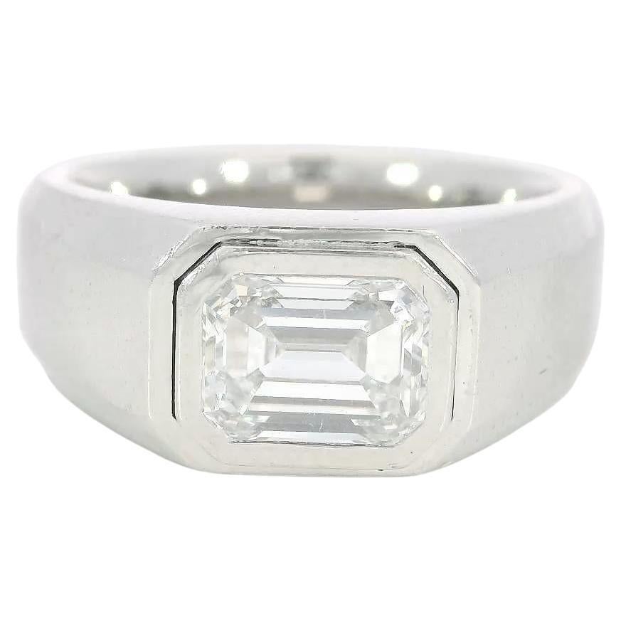 Tiffany & Co. The Charles Setting Men's Engagement Ring Platinum 1.71ct Center For Sale