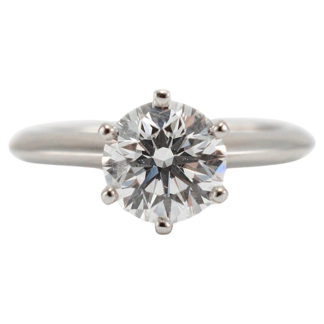 Tiffany & Co. The Tiffany Iconic Platinum Round VS2 Gia Diamond Engagement Ring