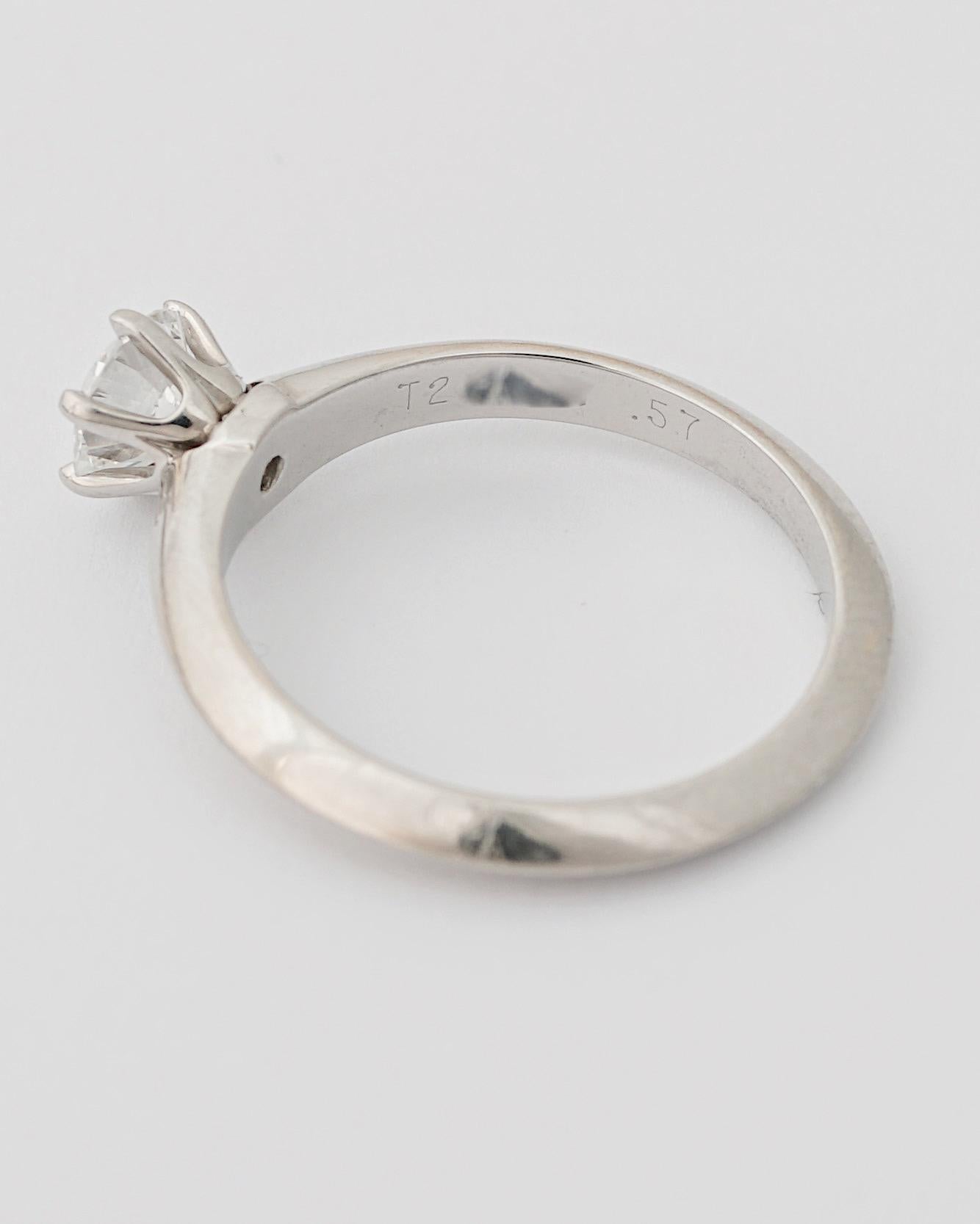 Tiffany & Co., Anello con diamanti da 0,57 carati E/VS1 