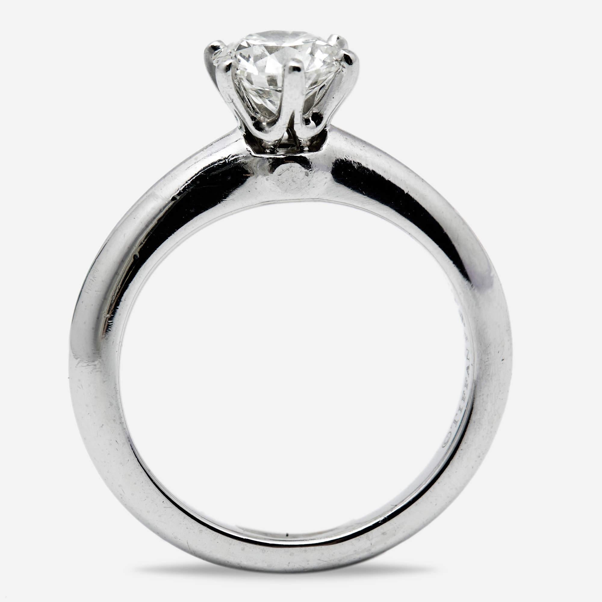 Tiffany & Co. The Tiffany Setting Diamond 0.70 ct Platinum Solitaire Engagement 1