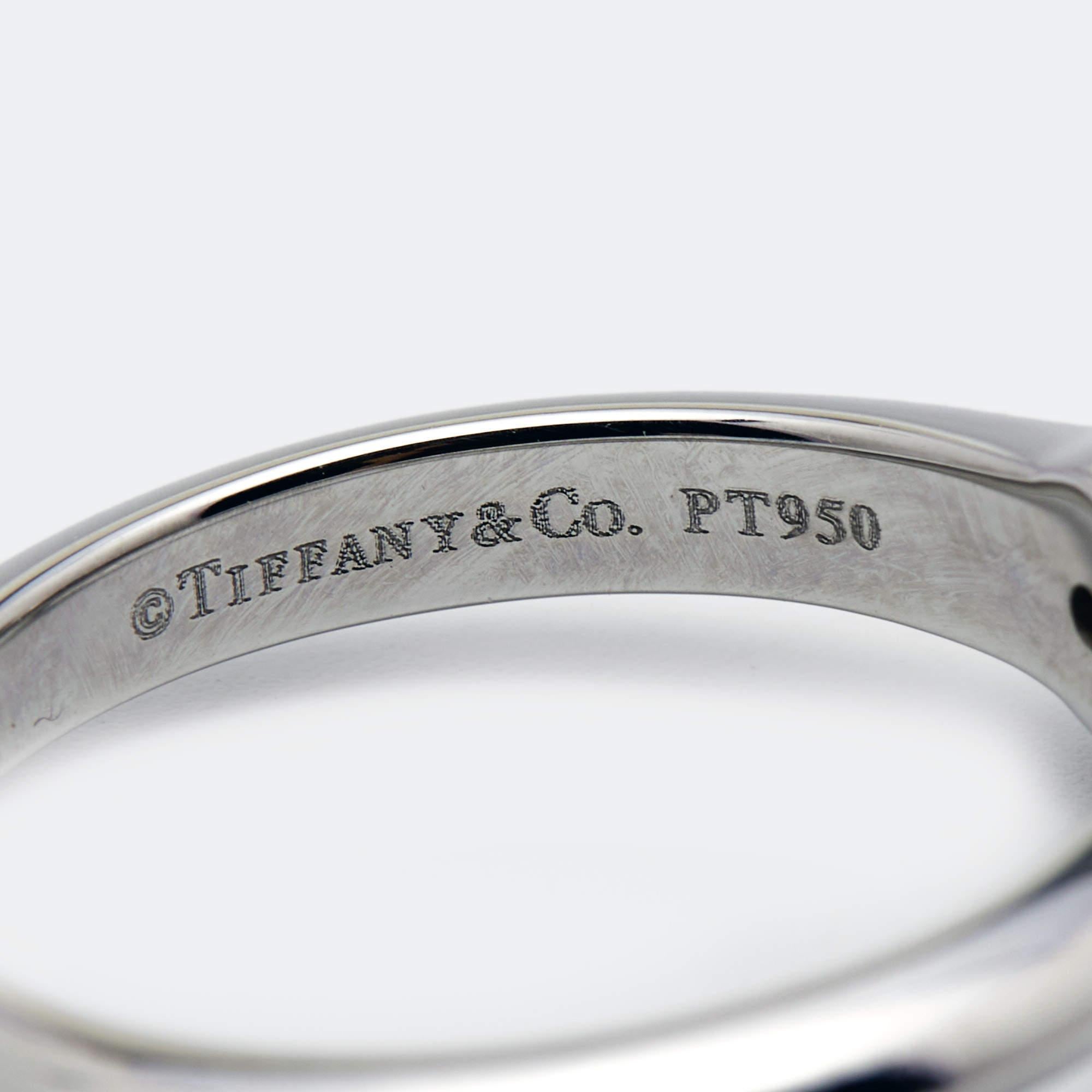 Antique Cushion Cut Tiffany & Co. The Tiffany Setting Diamond Platinum Solitare Ring Size 52