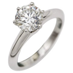 Tiffany & Co. The Tiffany Setting Diamond Platinum Solitare Ring Size 52