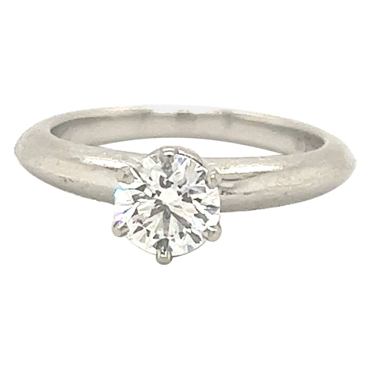Tiffany & Co. Bague de fiançailles « The Tiffany Setting » en platine et diamants en vente