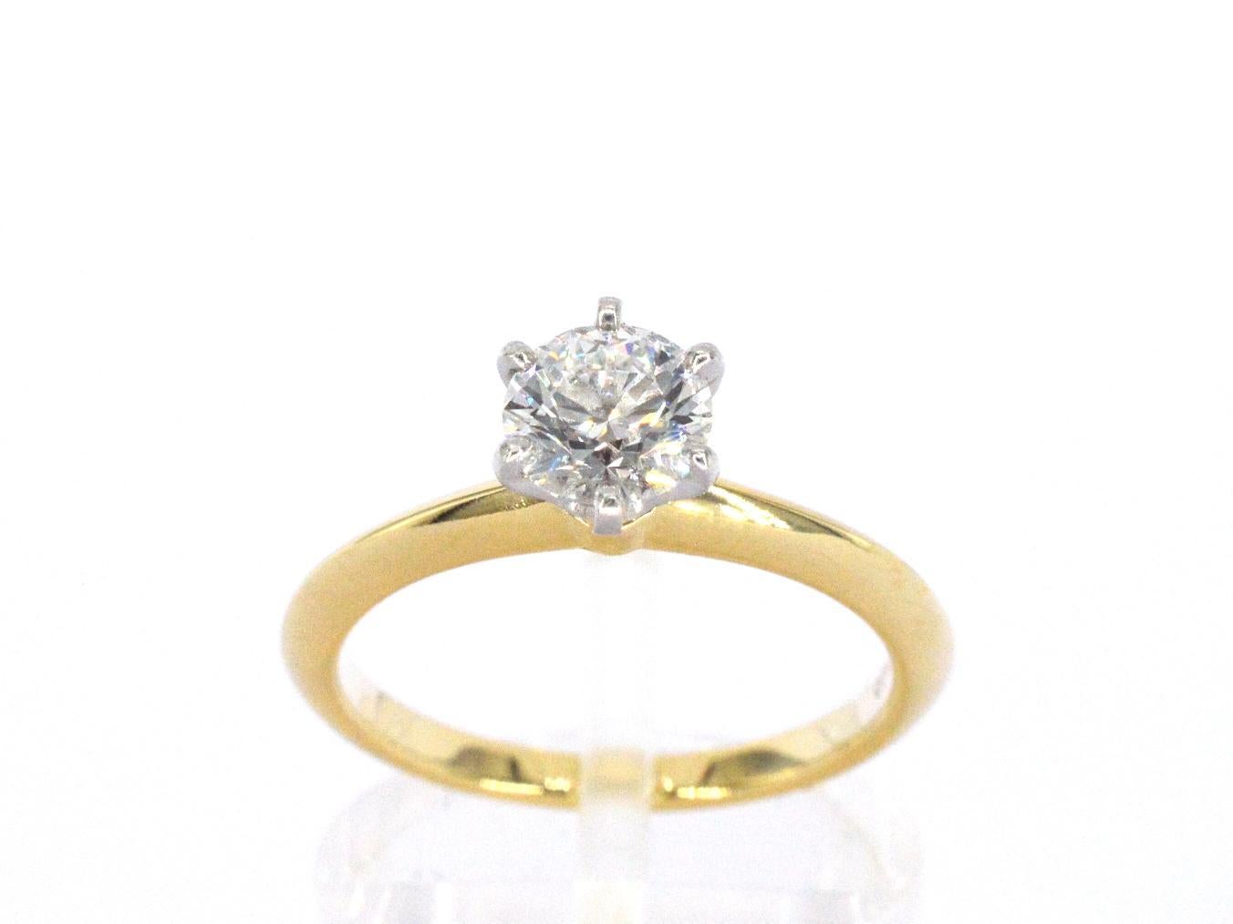 Tiffany & Co - The Tiffany setting ring avec couronne en platine et un diamant de taille brillant  en vente 2
