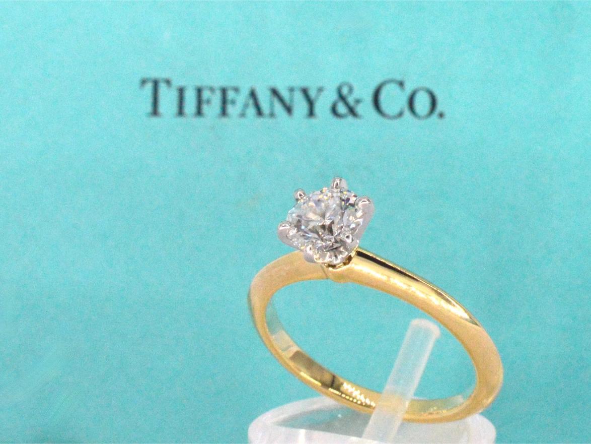 Tiffany & Co - The Tiffany setting ring avec couronne en platine et un diamant de taille brillant  en vente 5
