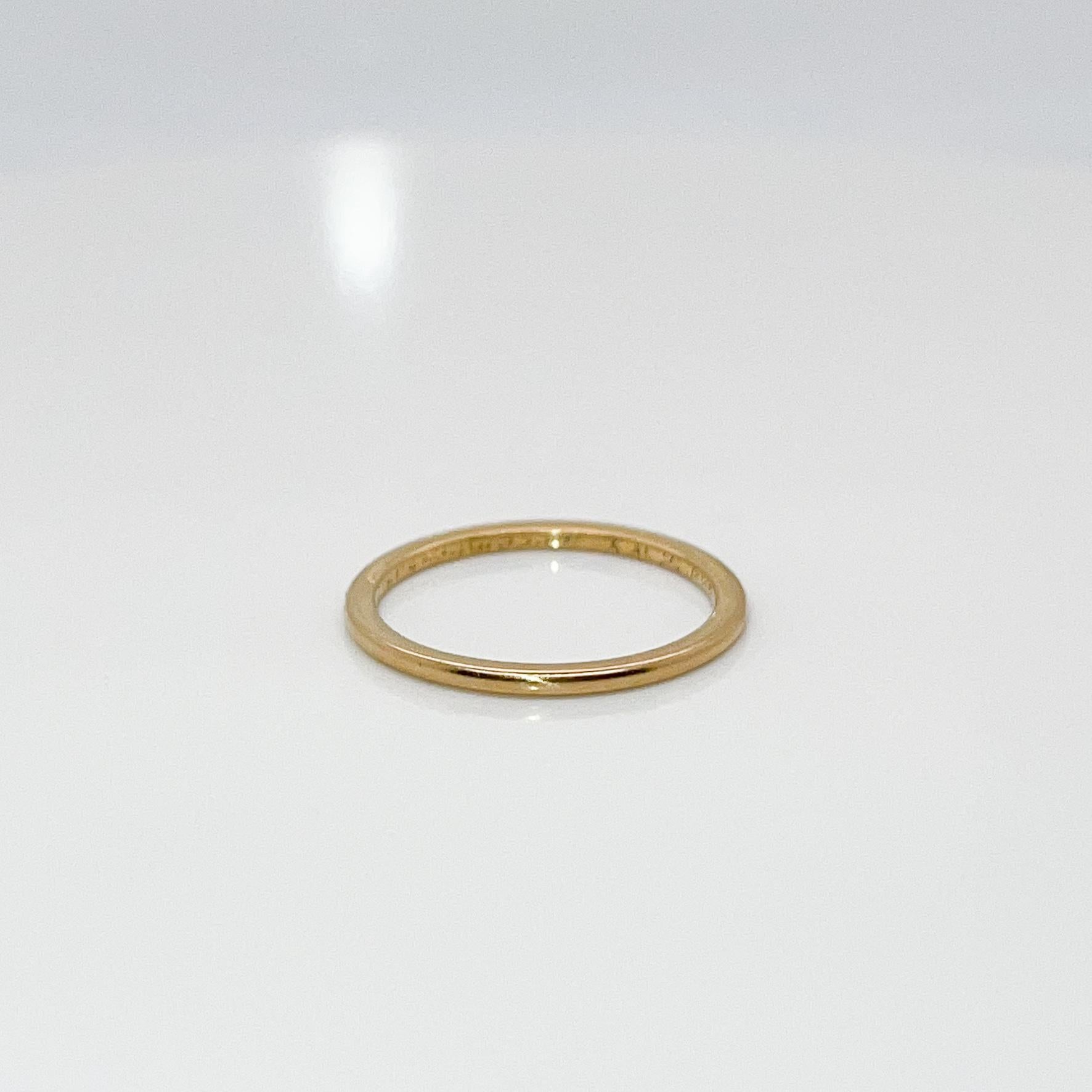 Retro Tiffany & Co. Thin 18 Karat Wedding Band or Ring