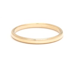 Tiffany & Co Thin Plain Band, 18k Yellow Gold, Ring Size 8, Stackable