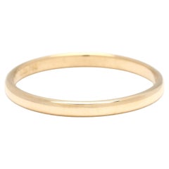 Tiffany & Co Thin Plain Band, 18k Yellow Gold, Ring Size 8, Stackable