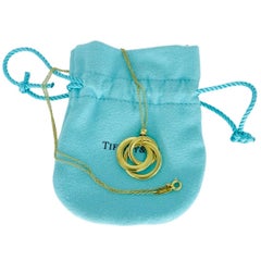 Tiffany & Co. Three Interlocking Circles Pendant Drop Necklace 18k Gold
