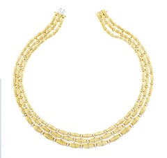 Tiffany & Co. Three-Stand Diamond Gold Necklace
