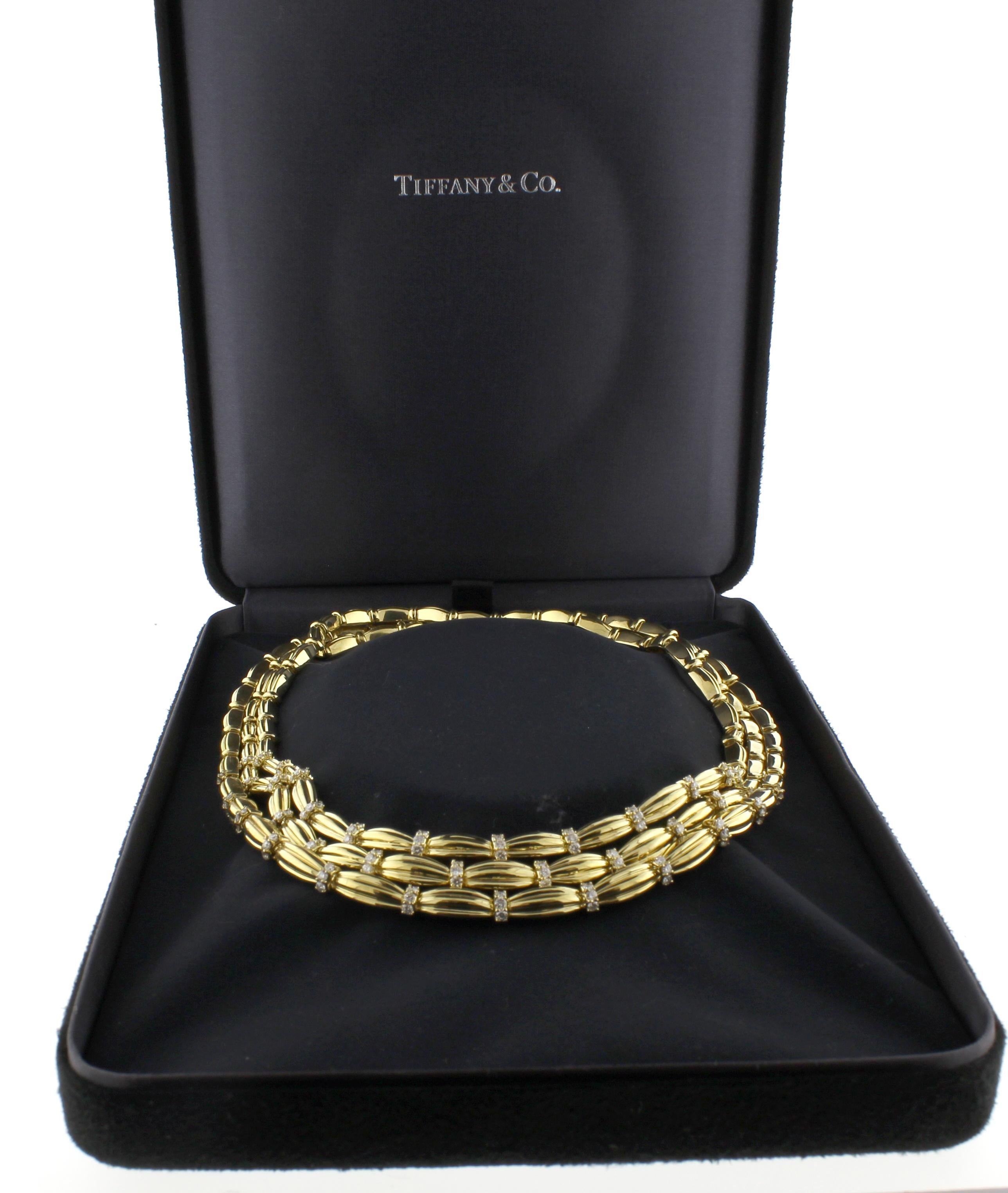 Tiffany & Co. Three-Stand Diamond Gold Necklace 1