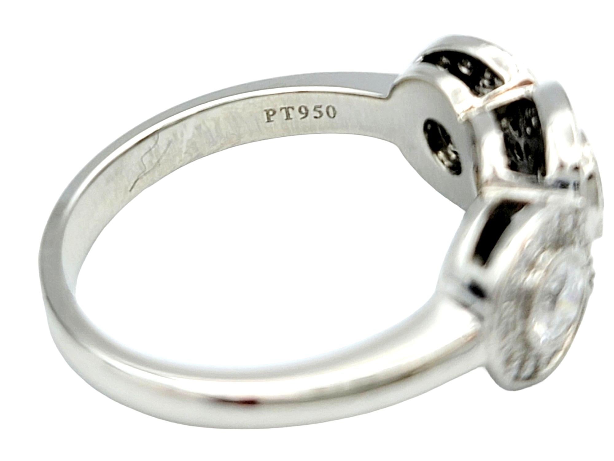 Women's Tiffany & Co. Three Stone Circlet Diamond Halo Ring in Platinum Size 4.75 For Sale
