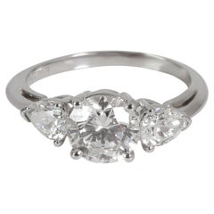 Tiffany & Co. Dreistein Diamant Enagegement-Ring aus Platin G IF 1,86 Gesamtkaratgewicht