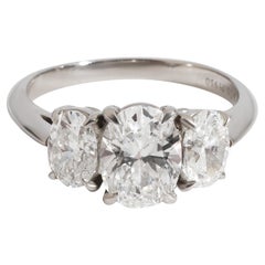 Tiffany & Co. Three Stone Diamond Engagement Ring in 950 Platinum E VS1