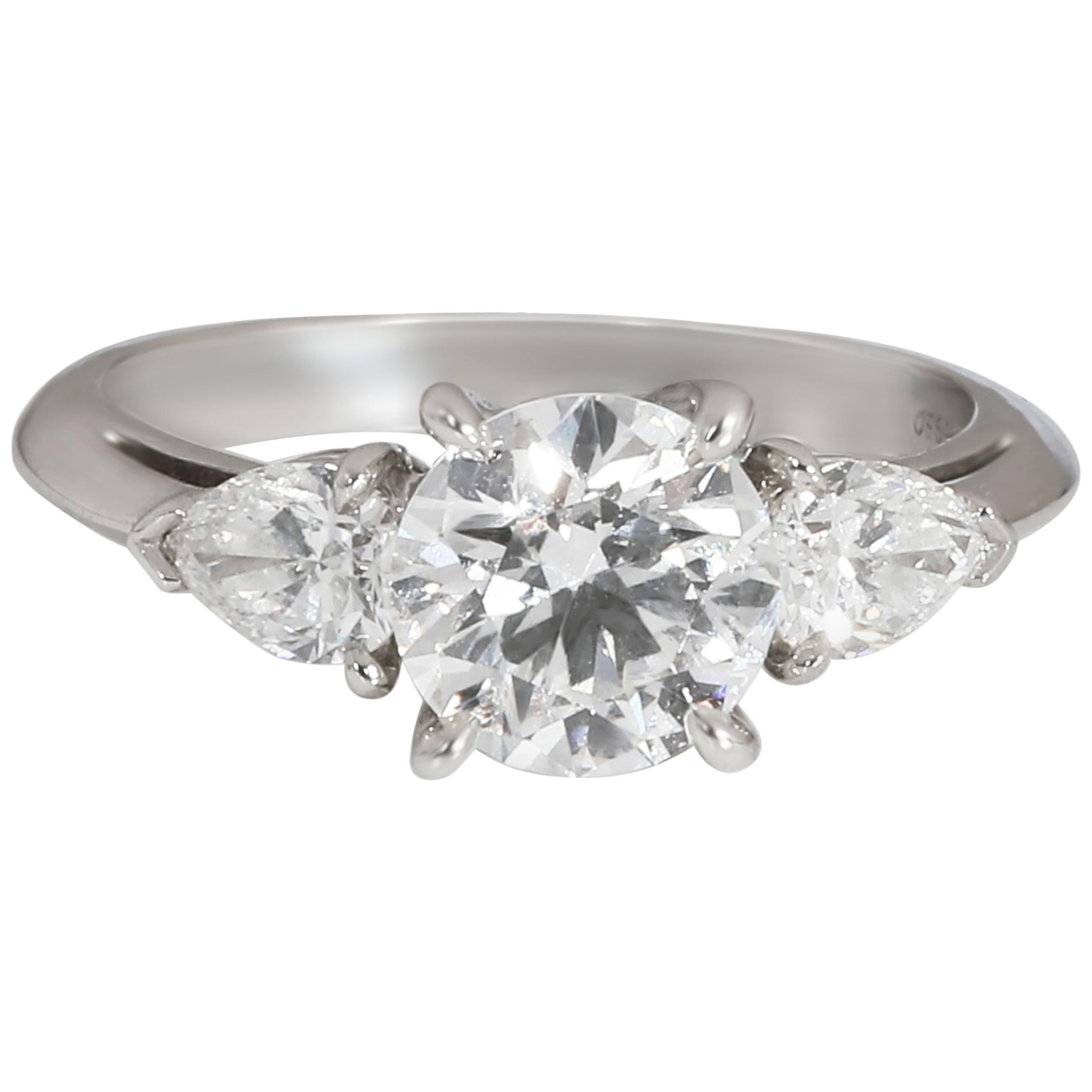 Tiffany & Co. Three-Stone Diamond Engagement Ring in Platinum F VS1 1.67 Carat