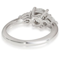 Tiffany & Co. Three-Stone Diamond Engagement Ring in Platinum F VS1 1.67 Carat