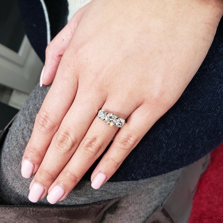 Three Stone Engagement Carat Tiffany Ring Tiffany Midcentury Old