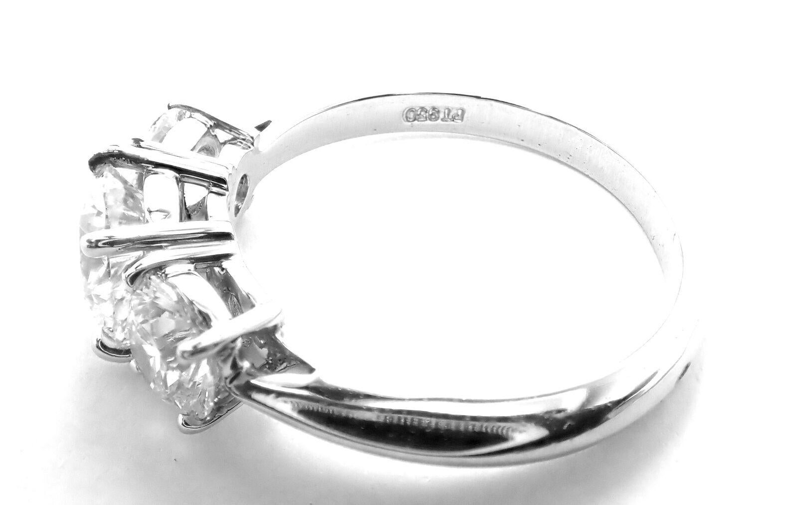 Women's or Men's Tiffany & Co Three Stone Diamond Platinum Ring