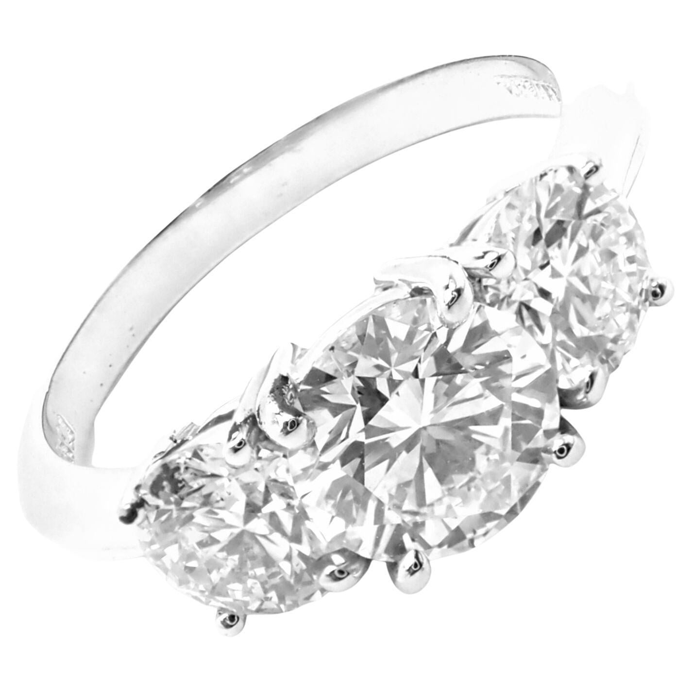 Tiffany & Co Three Stone Diamond Platinum Ring