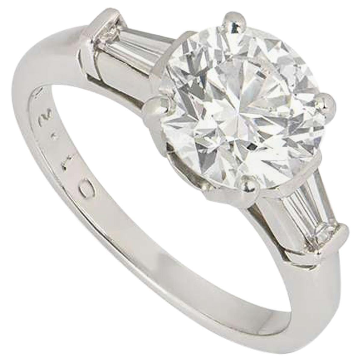 Tiffany & Co. Three-Stone Engagement Ring 2.10 Carat E/VS1 For Sale
