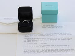 Tiffany & Co. Three Stone Round Brilliant Cut Diamond Platinum Engagement Ring