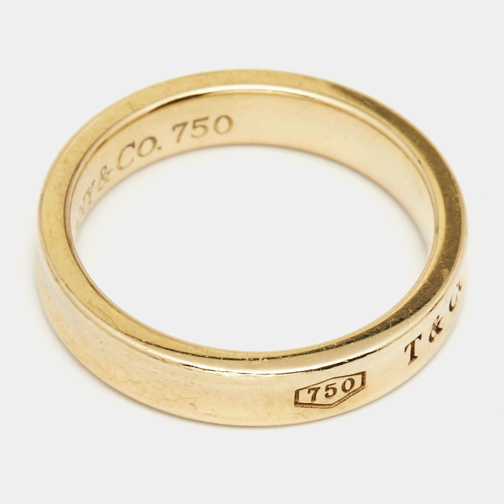 Women's Tiffany & Co. Tiffany 1837 18k Yellow Gold Band Ring Size 54
