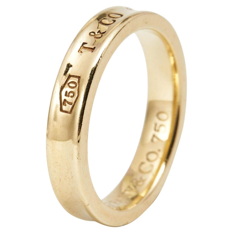 Tiffany and Co. Tiffany 1837 18k Yellow Gold Band Ring Size 54 For Sale ...