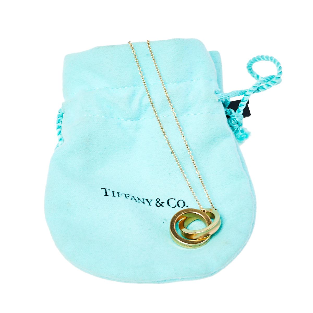 Contemporary Tiffany & Co. Tiffany 1837 18K Yellow Gold Interlocking Circles Pendant Necklace
