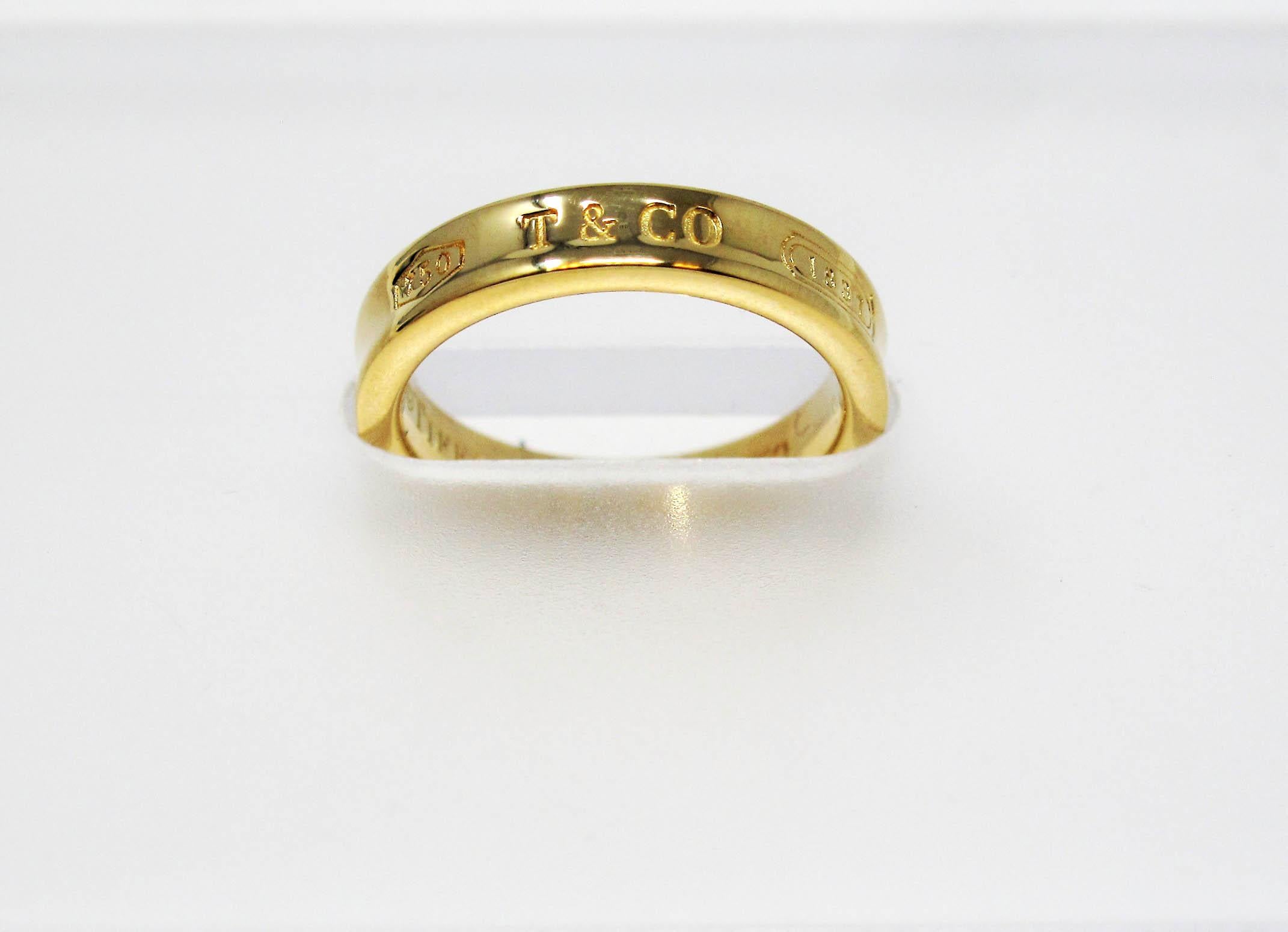 Tiffany & Co. Tiffany 1837 Collection Engraved Band Ring in 18 Karat Yellow Gold For Sale 2