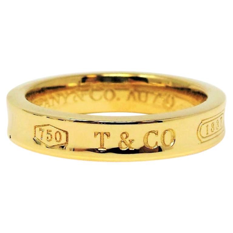 Tiffany & Co. Tiffany 1837 Collection Engraved Band Ring in 18 Karat Yellow Gold