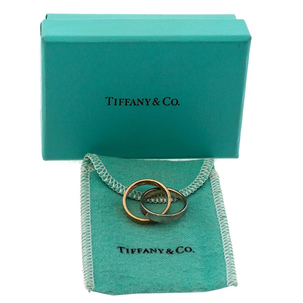 Contemporary Tiffany & Co. Tiffany 1837 Interlocking Circles 18K Rose Gold Ring Size 47