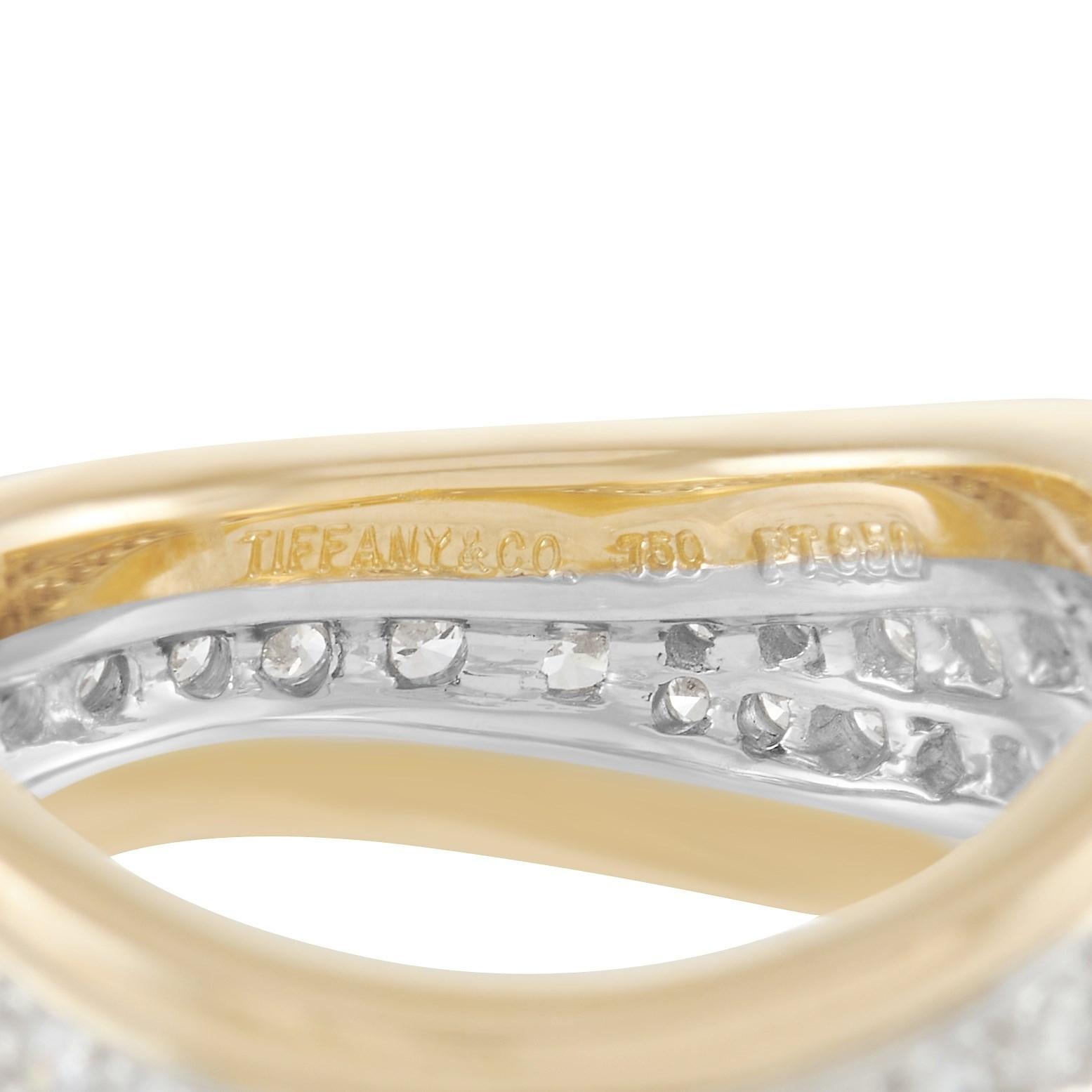 Women's Tiffany & Co. Tiffany 18K Yellow Gold 1.00 Ct Diamond Curved Band Ring