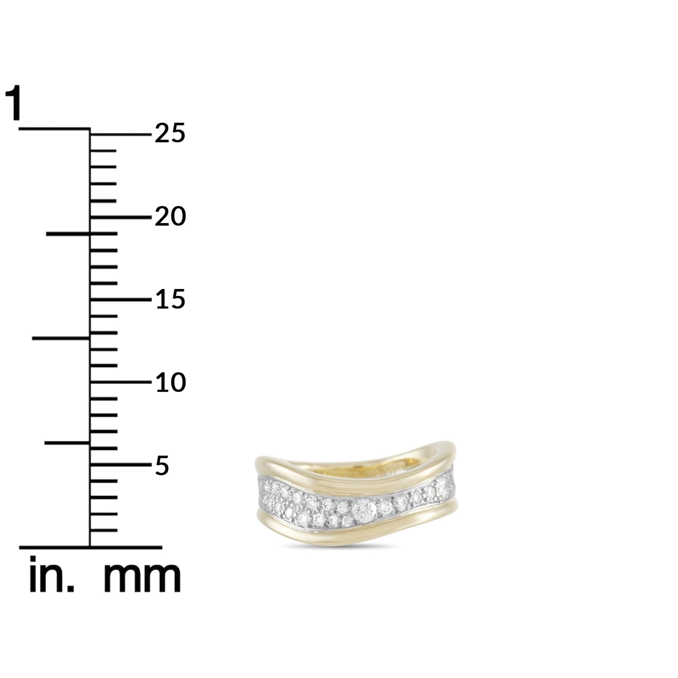 Tiffany & Co. Tiffany 18K Yellow Gold 1.00 Ct Diamond Curved Band Ring 1